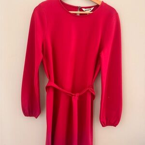 Boden Long Sleeve Dress Size 6L Cranberry
